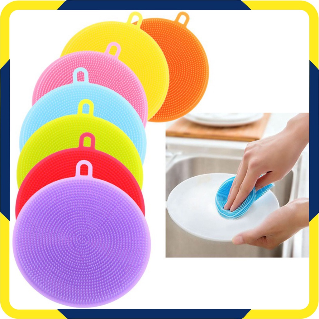 Murah Lebay SCP01 Spons Cuci Piring Silikon Sponge Cuci Piring Serbaguna Spons Anti Bakteri Silicone