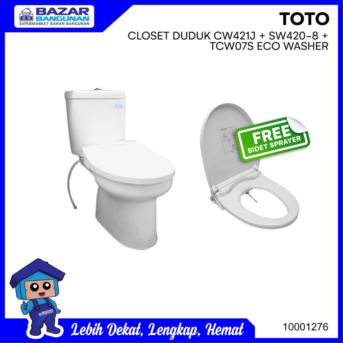Kloset Closet Kloset Toilet Duduk Toto Cw 421 Jp J Cw421J White Eco Washer