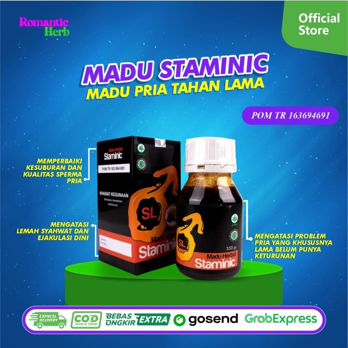 Madu Staminic BPOM Herbal Peningkat Penambah Sperma Encer Libido Ori