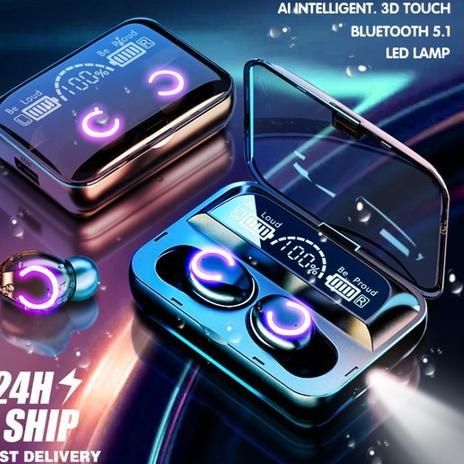 F9 Headset Bluetooth 5.0 Earphone Wireless TWS 9D Stereo Sentuhan - F9-47 3000MAH