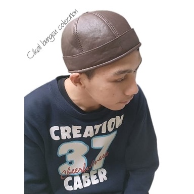 Peci ustad somad kulit domba asli - Peci haji terlaris - Kopiah Haji kulit asli - Peci mikita kulit