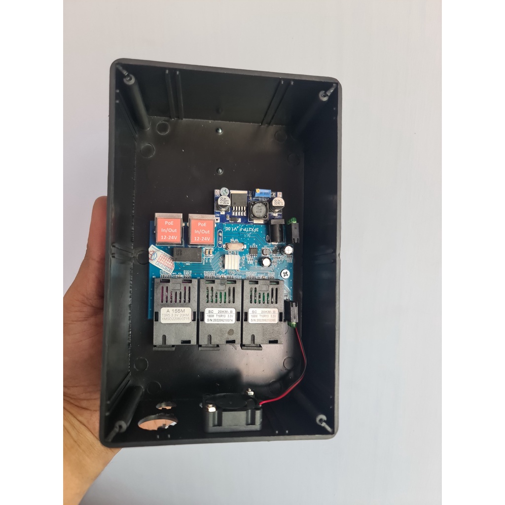 ODP [Converter Fiber Optic] 3FO 2LAN support PoE In/Out with FAN