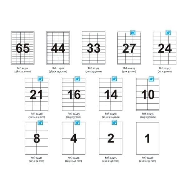 APLI LABEL BASIC A4 105 x 42,4 MM 1.400 LABEL REF 02430 (LOKAL)