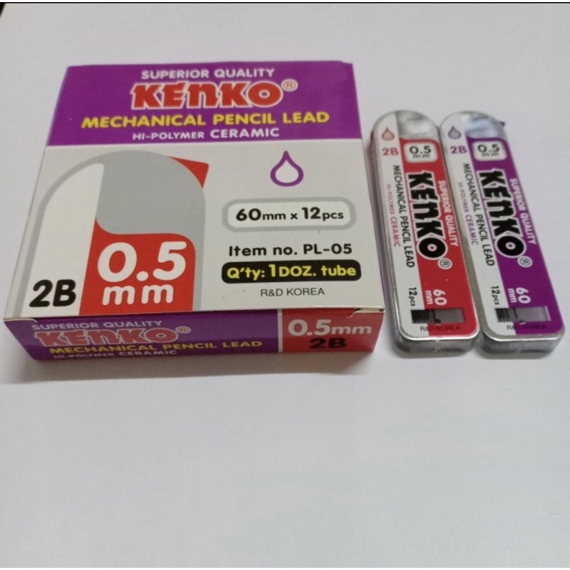 

Refill Pensil Mekanik Merek Kenko 2B 0,5mm / Isi Pensil Mekanik 1 Kotak isi 12 Psc