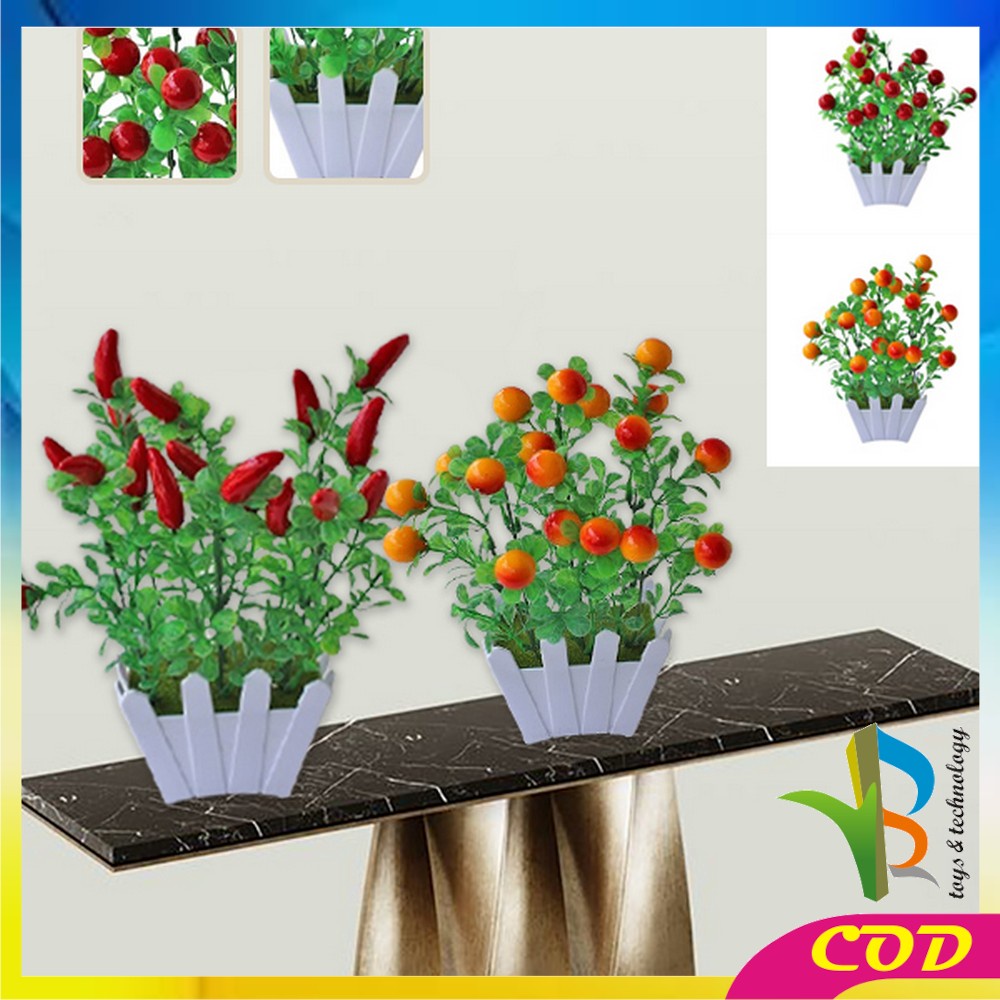 RB-C299 Pot Tanaman Buah Bunga Dekorasi Rumah Artificial Plant Tanaman Hias Plastik / Ornamen Pot Buah