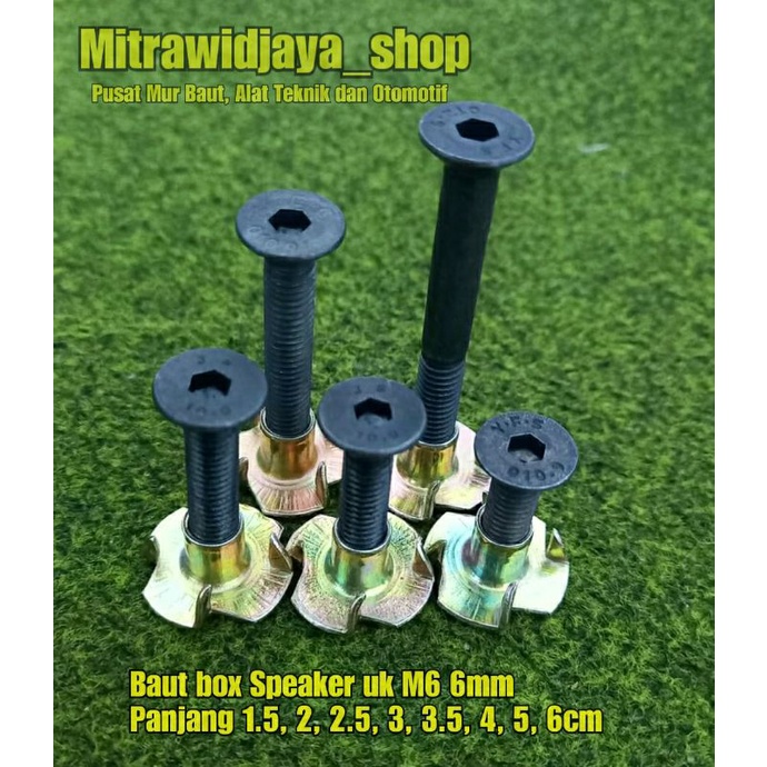 Mur cakar M6 & Baut box speaker (JF L) speaker mini baut cakar M6 panjang 1cm 1,5cm 2cm 2,5cm 3cm 4c