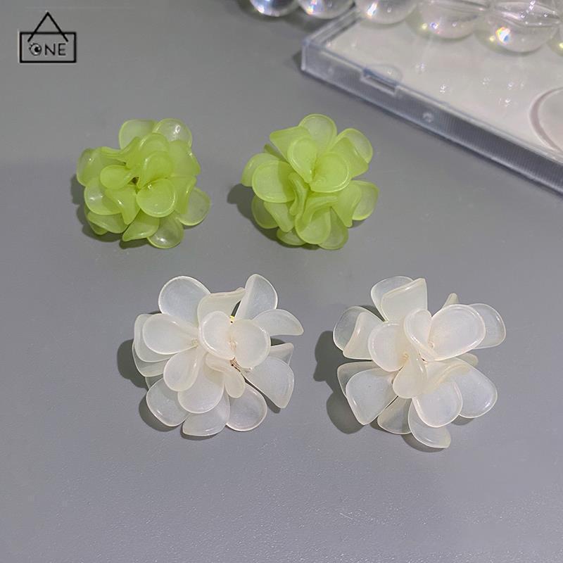 COD❤️Anting Tusuk Wanita Bentuk Bunga Bahan Akrilik Gaya Korea Untuk Musim Semi Panas-A.one