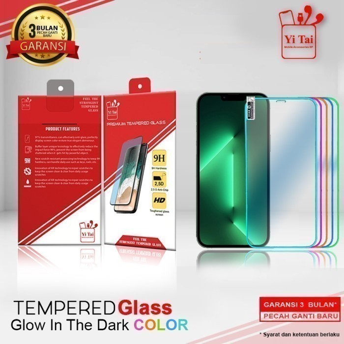 TEMPERED GLASS GLOW INTHE DARK YI TAI VIVO Y53S 4G / 5G - GA