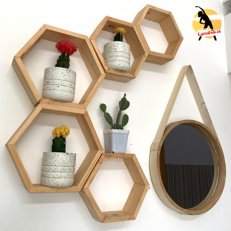 Cermin Aesthetic Estetik Kaca Bulat Bulet Bundar Gantung Dinding Motif Kayu Perlengkapan Dekorasi Rumah Penghias Hiasan Dinding Rumah Kamar Tidur Toilet WC Wastafel Mandi Gantung Hanging Mirror Miror Wall Pinterest Tali Vintage Frame Bingkai Tebal