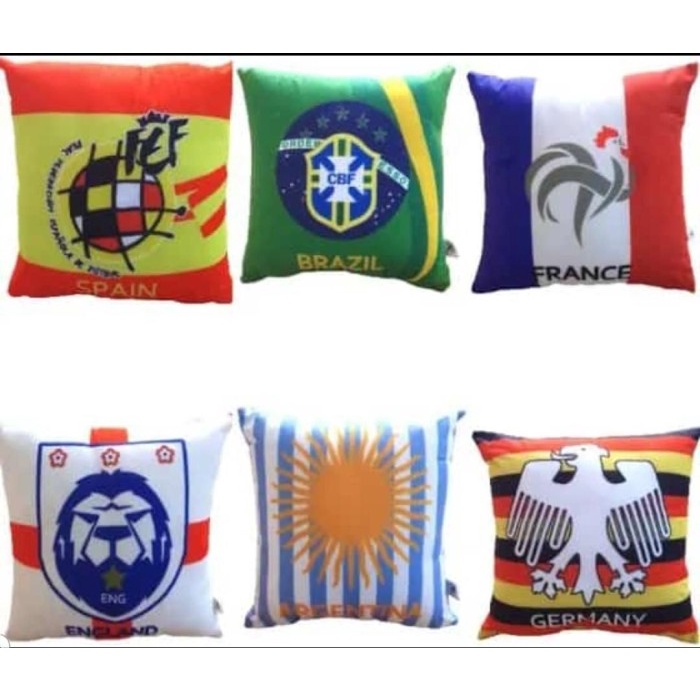 Bantal Negara Bantal Piala Dunia Pillow World Cup 2022 Bahan Kain