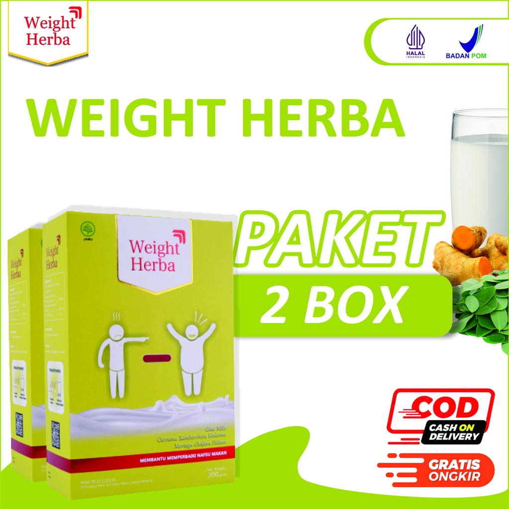 

2 Box Weight Herba Herbal Asupan Kalori Susu Penggemuk Badan Gemuk Gendut Bisa COD Halal BPOM 100%Original