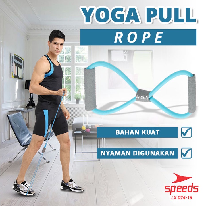 SPEEDS Tali Yoga Stretching Olahraga Fitness Elastis Portable Rope Stretching Olahraga Yoga 024-16