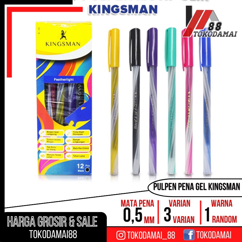 GROSIR DAN ECER PULPEN GEL PENA BELAJAR KINGSMAN