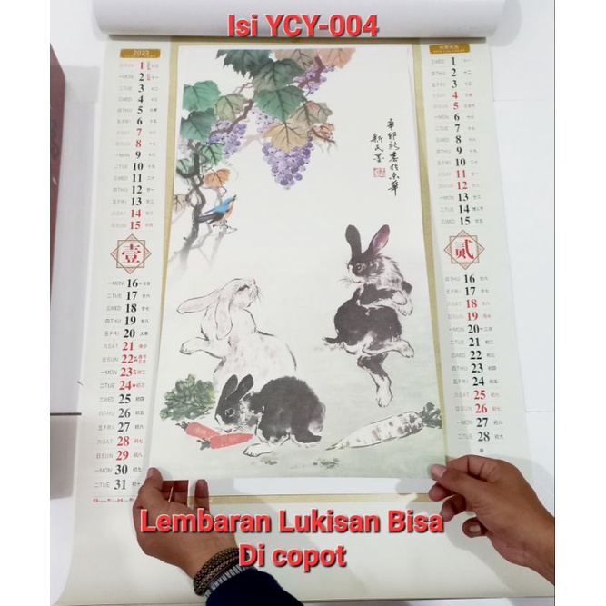 Kalender Import Tabung / Kalender Cina Bulanan Tabung / Kalender Bulanan Taiwan / Kalender Gulung Hongkong Bulanan