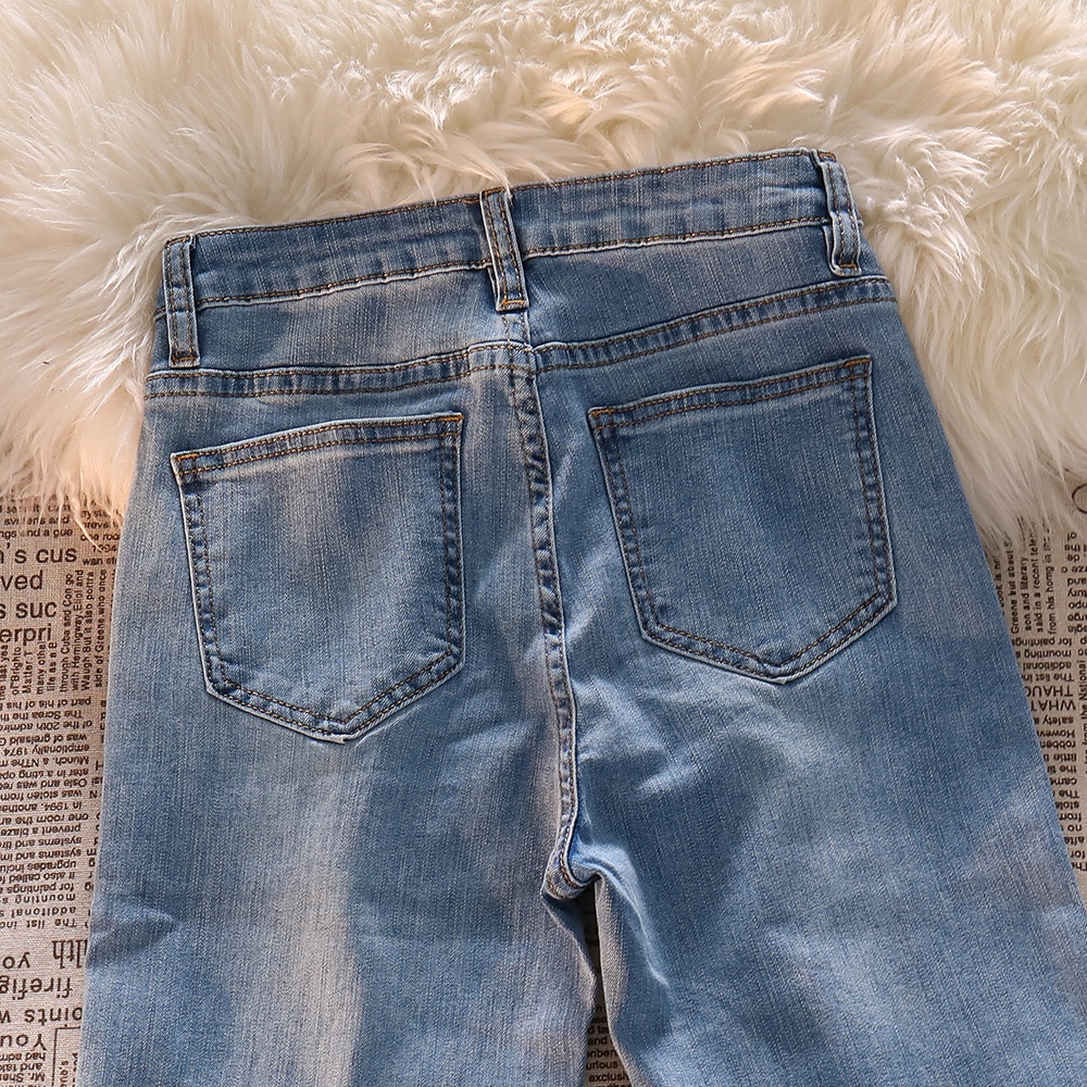 NEW HW SKINNY JEANS SNOW BIRU/ HIGH WAIST CELANA JEANS PREMIUM ( S -XL)