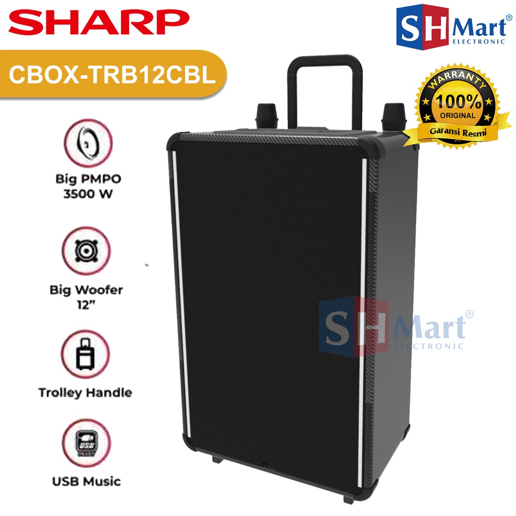 SPEAKER AKTIF SHARP CBOX-TRB12CBL SPEAKER TROLLEY GARANSI RESMI