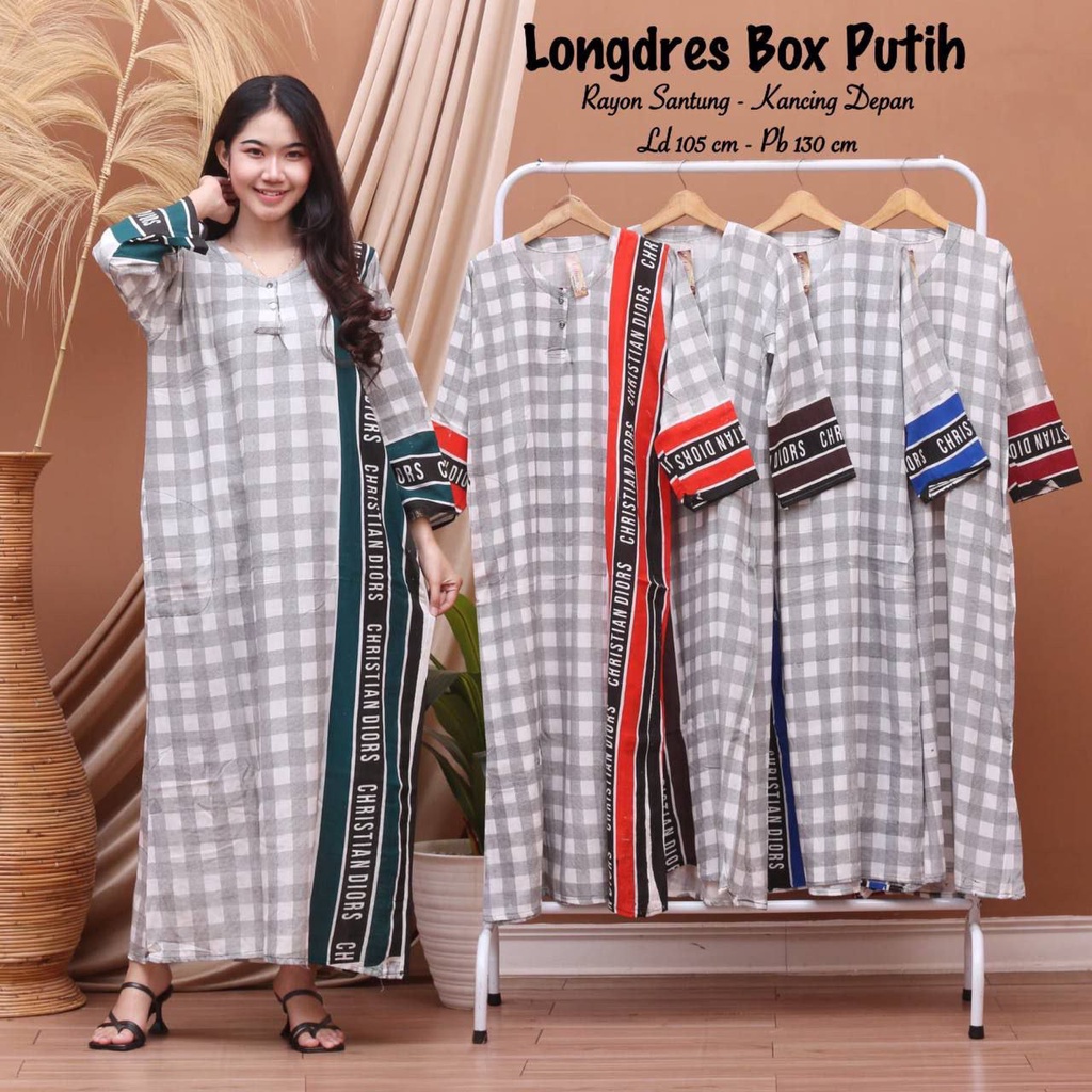 Daster Longdress Wanita Semata Kaki Busui Bahan Rayon Lengan Panjang Kekinian