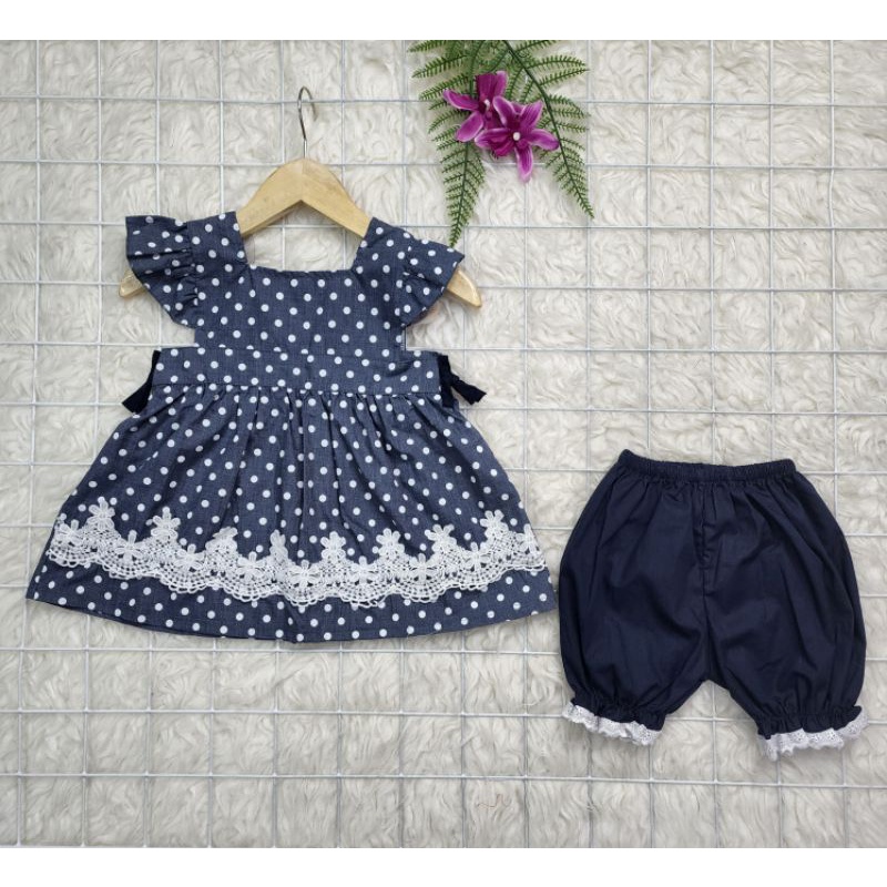 Baju bayi perempuan Stelan Polka Princes