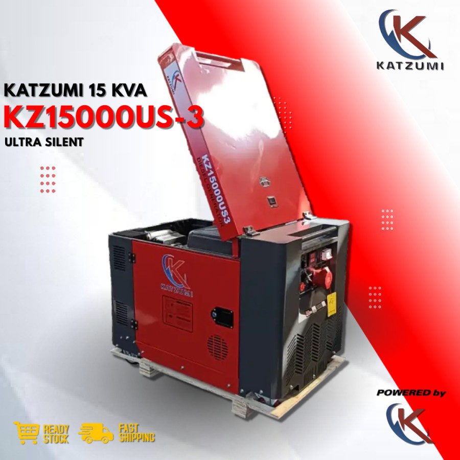 Genset 15 KVA Silent Diesel | Katzumi KZ 15000US3 3Phase | Murah