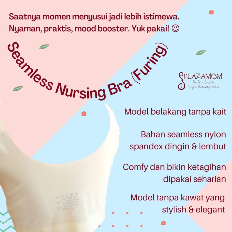 Bra busui bh menyusui seamless nursing bra maternity pregnancy bumil hamil breastfeeding bahan nylon spandex transparant furing jaring kualitas premium elegant stylish mood booster trendy nyaman dipakai dingin praktis cup dibuka pakai kait tanpa kawat