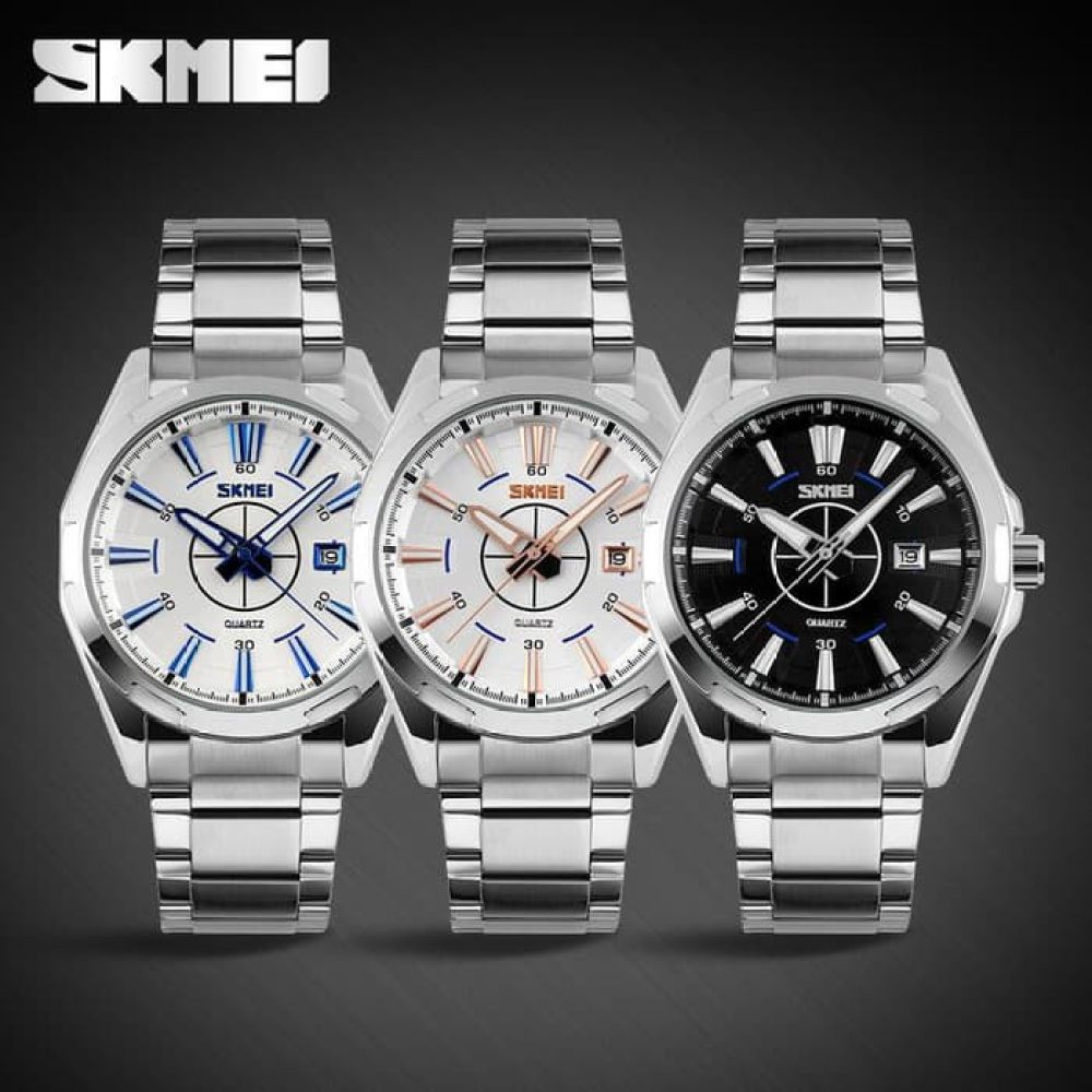 Jam Tangan Viral SKMEI 9118 Jam Tangan Pria Digital Analog Tali Stainless Steel