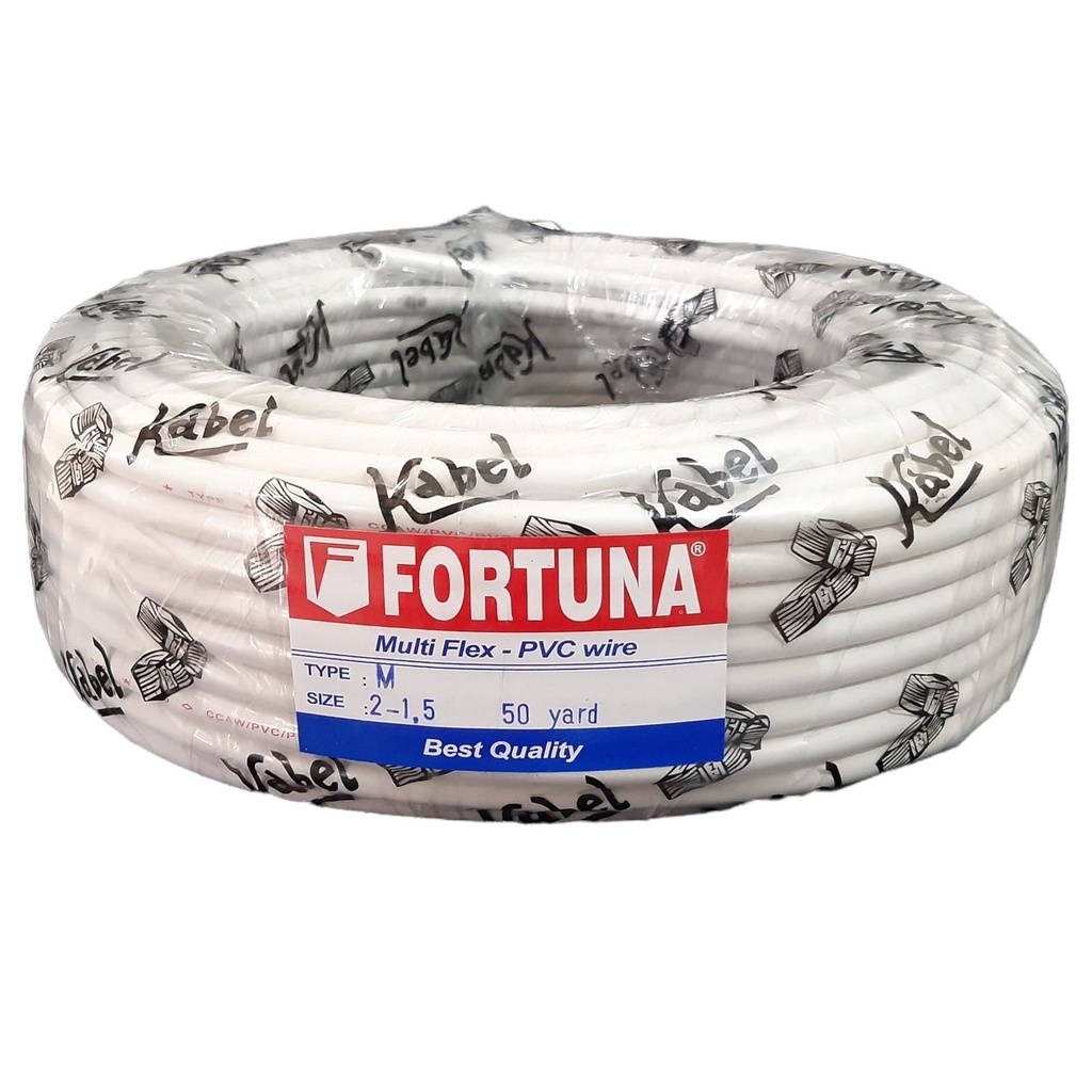 Fortuna Kabel Listrik NYM Kawat 2 x 1.5 Panjang 10 Meter