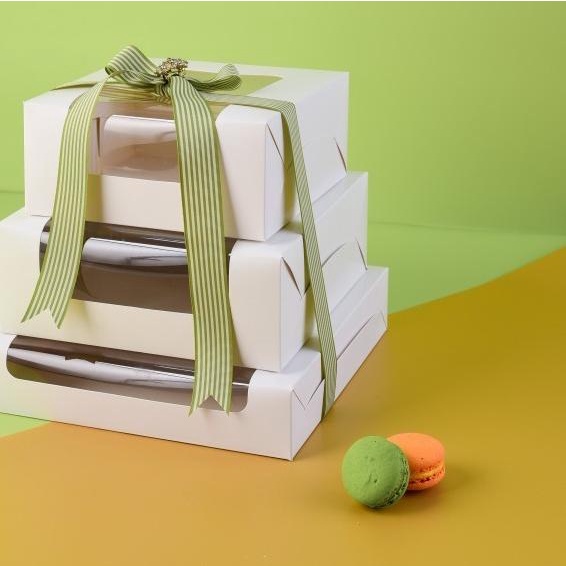 

[Digipack] Madeline Window White Cake Box 21 x 21 x 8 | Dus Kue