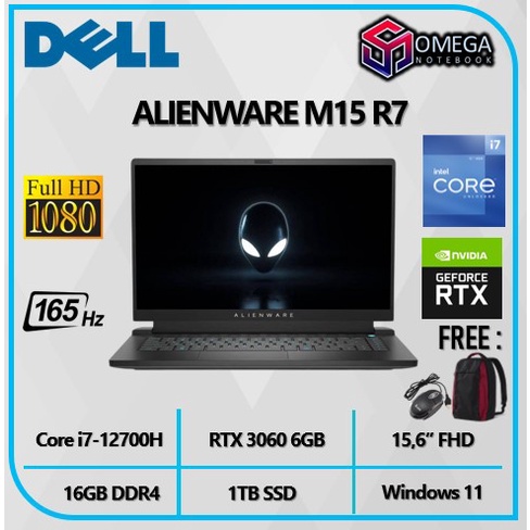 Dell Alienware M15 R7 i7 12700H 16GB 1TB SSD RTX3060 6GB 15,6&quot; FHD Windows 11