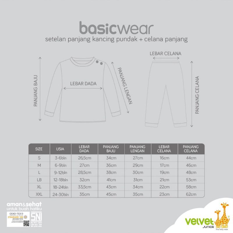 Terbaru Velvet Junior Setelan panjang S,M,L,LB,XL,XXL