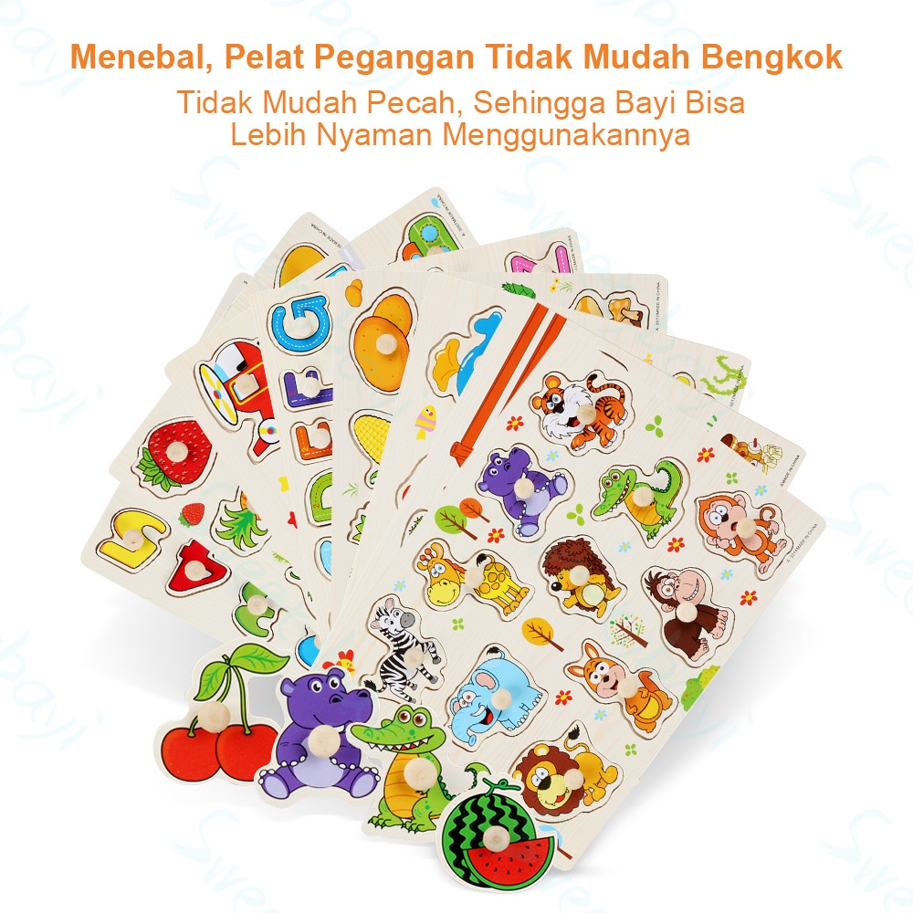 Sweetybayi Puzzle knob puzzle kayu premium Jigsaw wooden puzzle