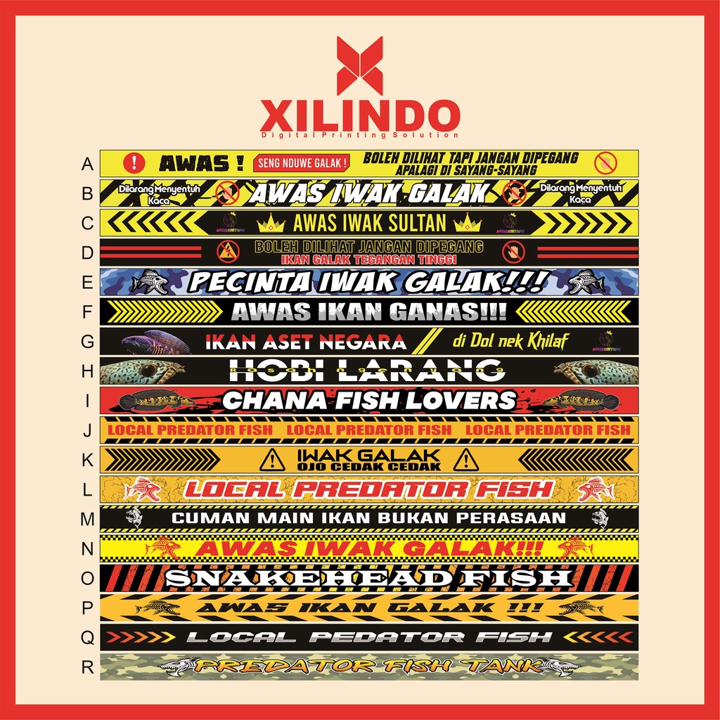 LIST STIKER STICKER AQUARIUM IKAN HIAS CHANA IWAK GALAK CUSTOM A TANK TAHAN AIR CUSTOM PREDATOR ATAS