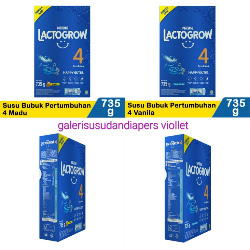 Lactogrow 4 Madu/Vanila 735gr