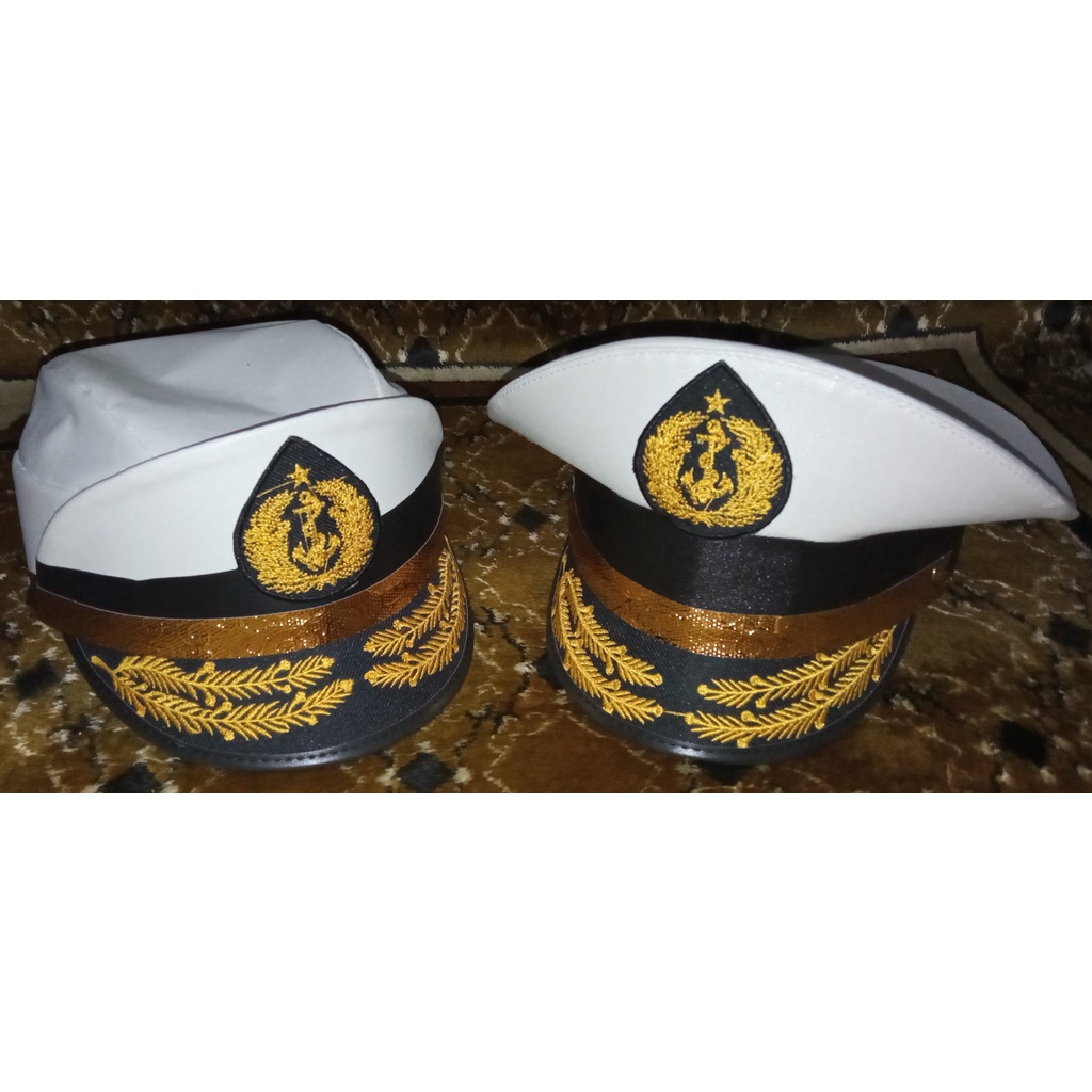 Khusus Grosir TERMURAH Topi Karnaval TNI AL anak / Set Aksesoris TNI Angkatan Laut anak Motif / Topi