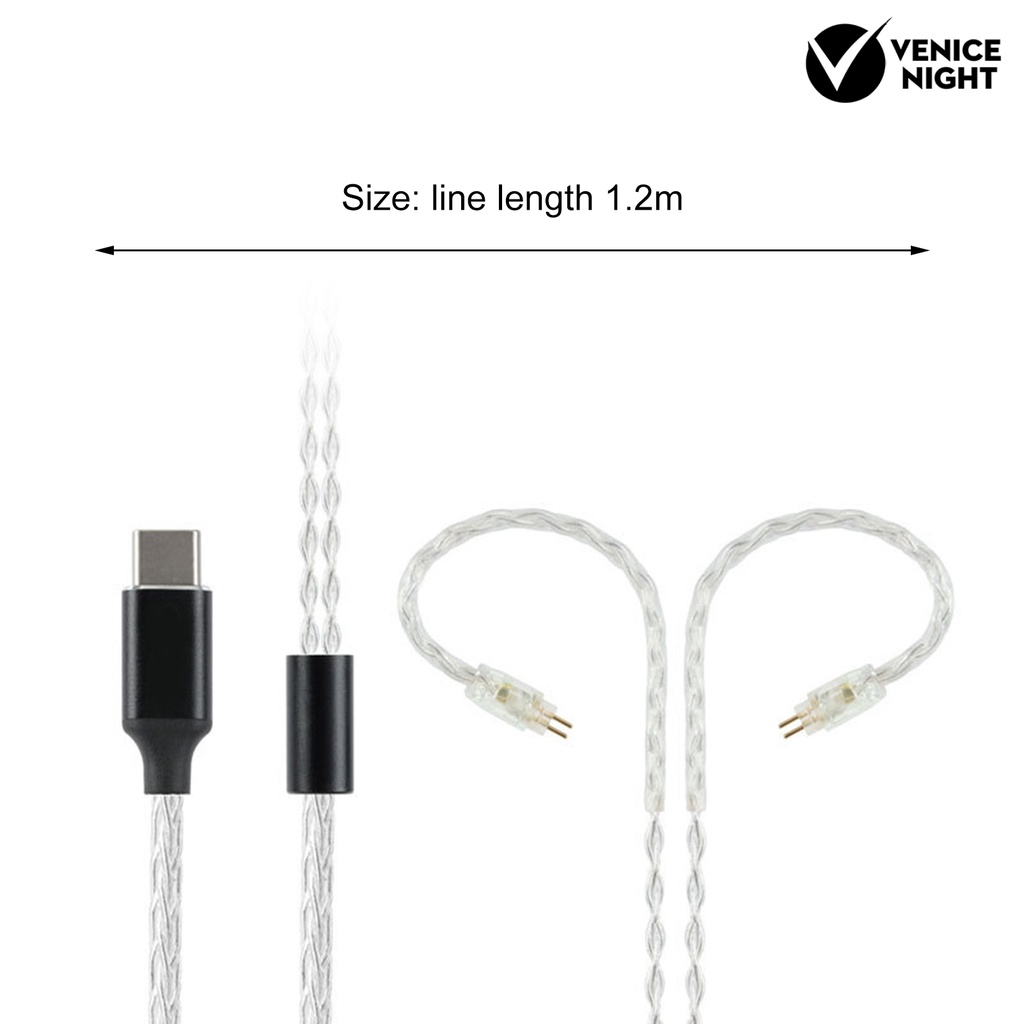 (VNEP) (Berkabel) JCALLY Earphone Kabel 250 Core Pengganti Berlapis Perak Dikepang Headphone Audio Kabel untuk ZSN/ZST/ZS10/AS10/ES3