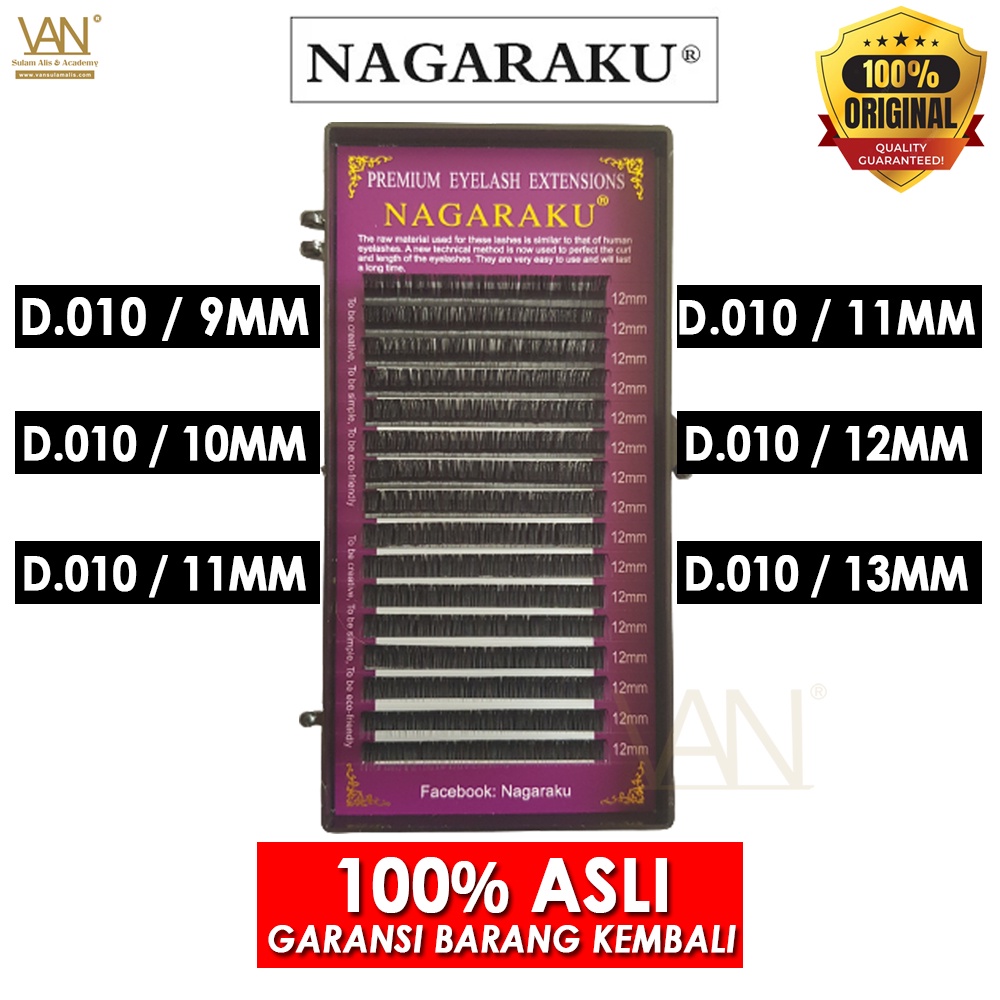 ORIGINAL NAGARAKU BULU MATA MINK LASHES EXTENSION 16 LINES LASHES TANAM BULU MATA EXTENSION