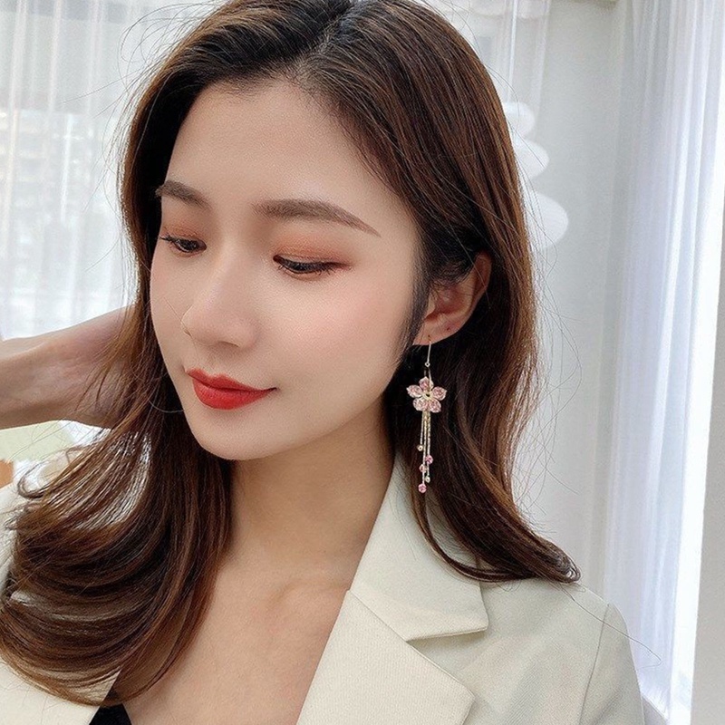 Fancyqube Fancycube Anting Kristal Bentuk Bunga Gaya Eropa Dan Amerika