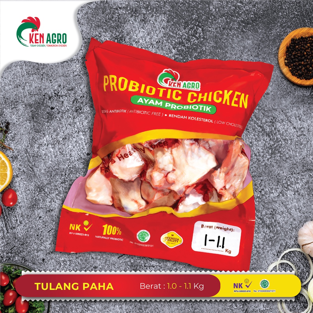 

Ken Agro Ayam Probiotik Tulang Paha 1.0-1.1 kg Frozen