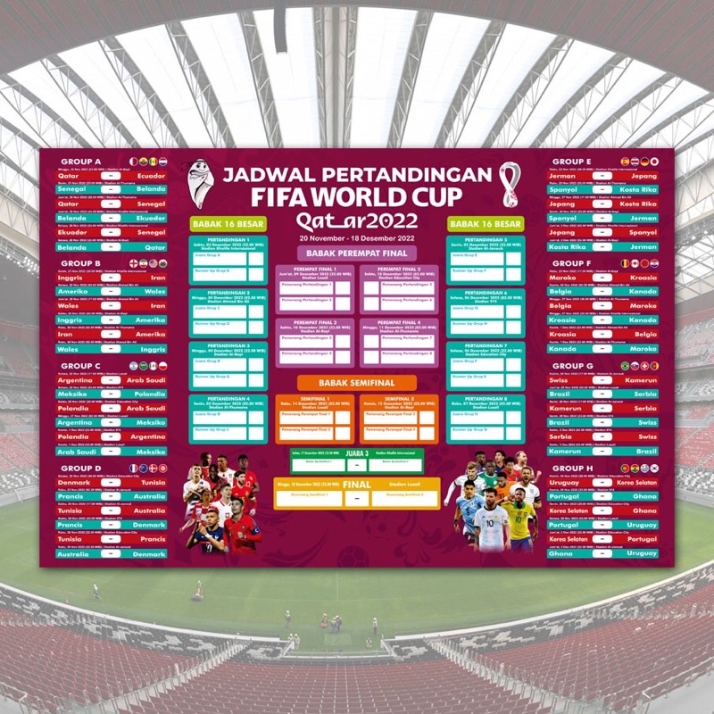 Poster Jadwal World Cup Qatar 2022