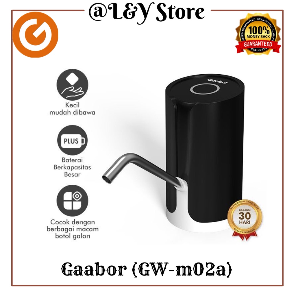 Jual Gaabor Pompa Air Galon Elektrik Dispenser Air Minum Portable Hitam