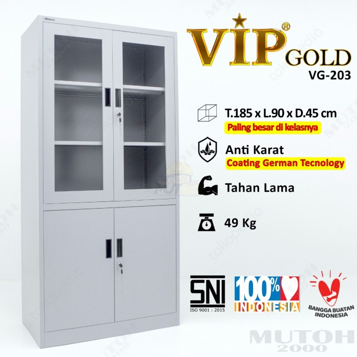 

Filling Cabinet Vip Gold Vg-203 Lemari Arsip Besi Pintu Kombinasi Swing