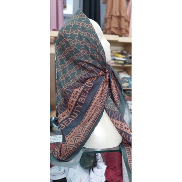 hijab voal motif deenay kw / segi empat deeka motif / hijab deenay kw bahan voal / segi empat deenay