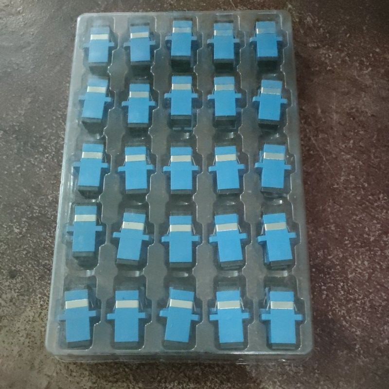 1 PACK ISI 50PCS - Adapter SC BIRU Coupler - Adaptor SC BIRU Sambungan Fiber Optic Connector Singlemode Kopler SC UPC