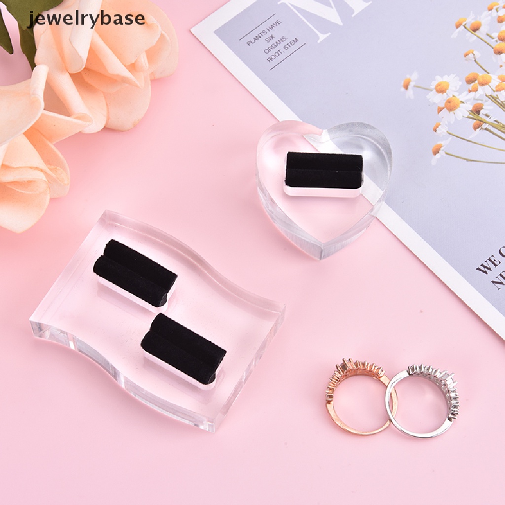 1pc Stand Holder Display Cincin Ganda Bahan Akrilik Untuk Toko Perhiasan