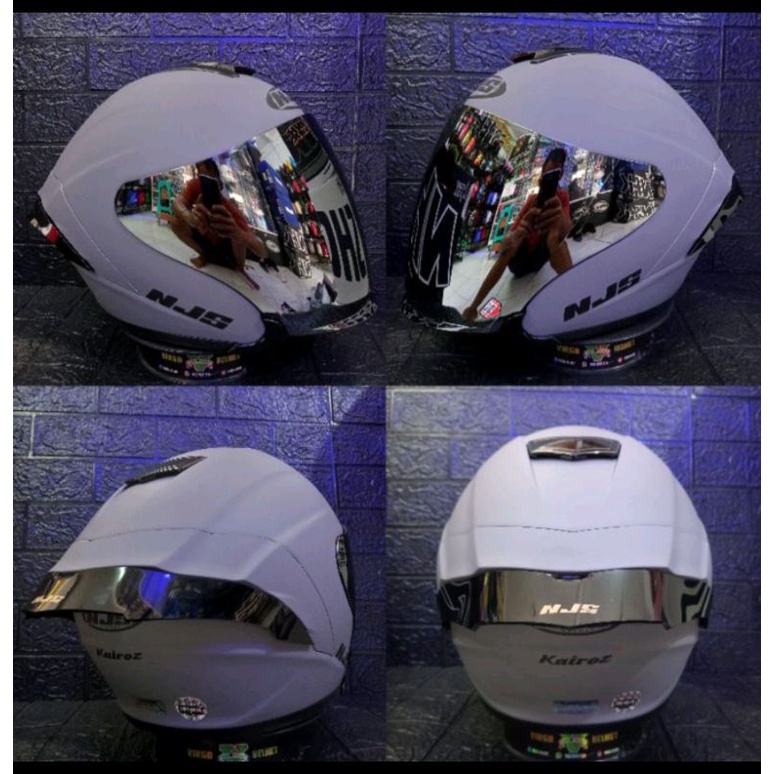 HELM NJS KAIROZ SOLID STONE GREY DOFF PAKET GANTENG ONGKIR TERMURAH