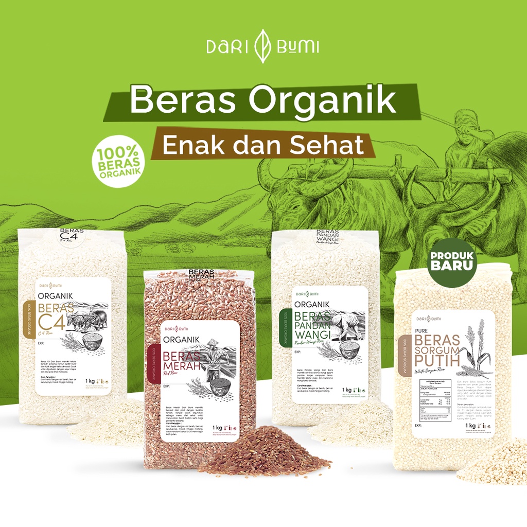 Beras Organik 1 Kg daribumi Premium Pure Organic