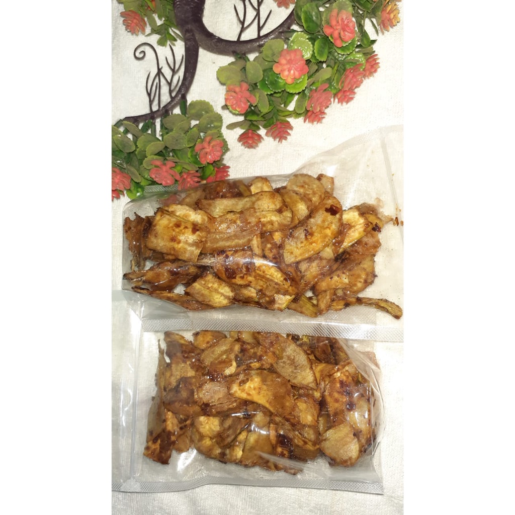 

Keripik pisang pedas manis camilan 300 gr