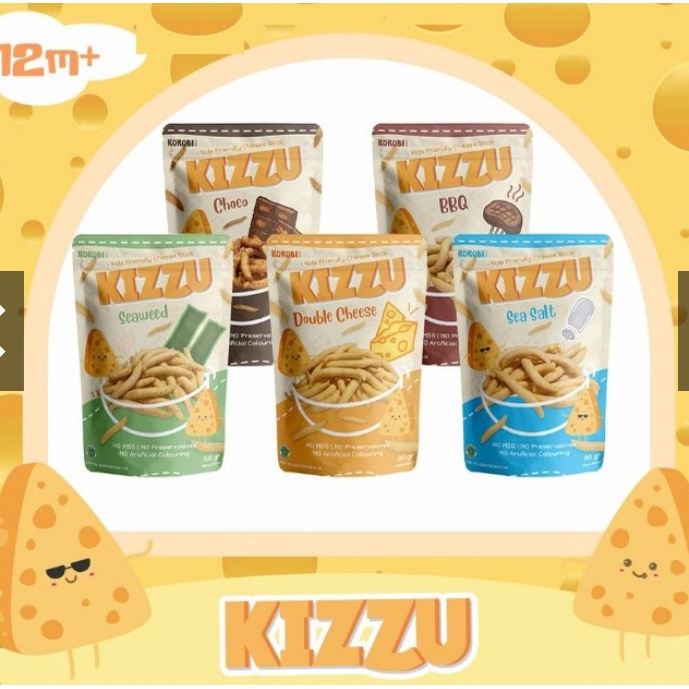 Kokobi Kizzu Cheese Stick 60gr / telur gabus kata oma / omo puff stick keju snack anak