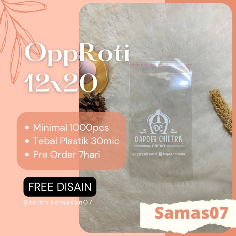 [Lagi Tren] Sablon Plastik OPP 12x20 Sablon 1000pcs, Sablon Plastik Opp Roti, Sablon Plastik