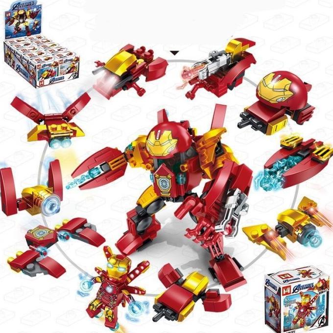 Lego Mainan Anak Set 10 In 1 Hulk Buster Ironman Brick