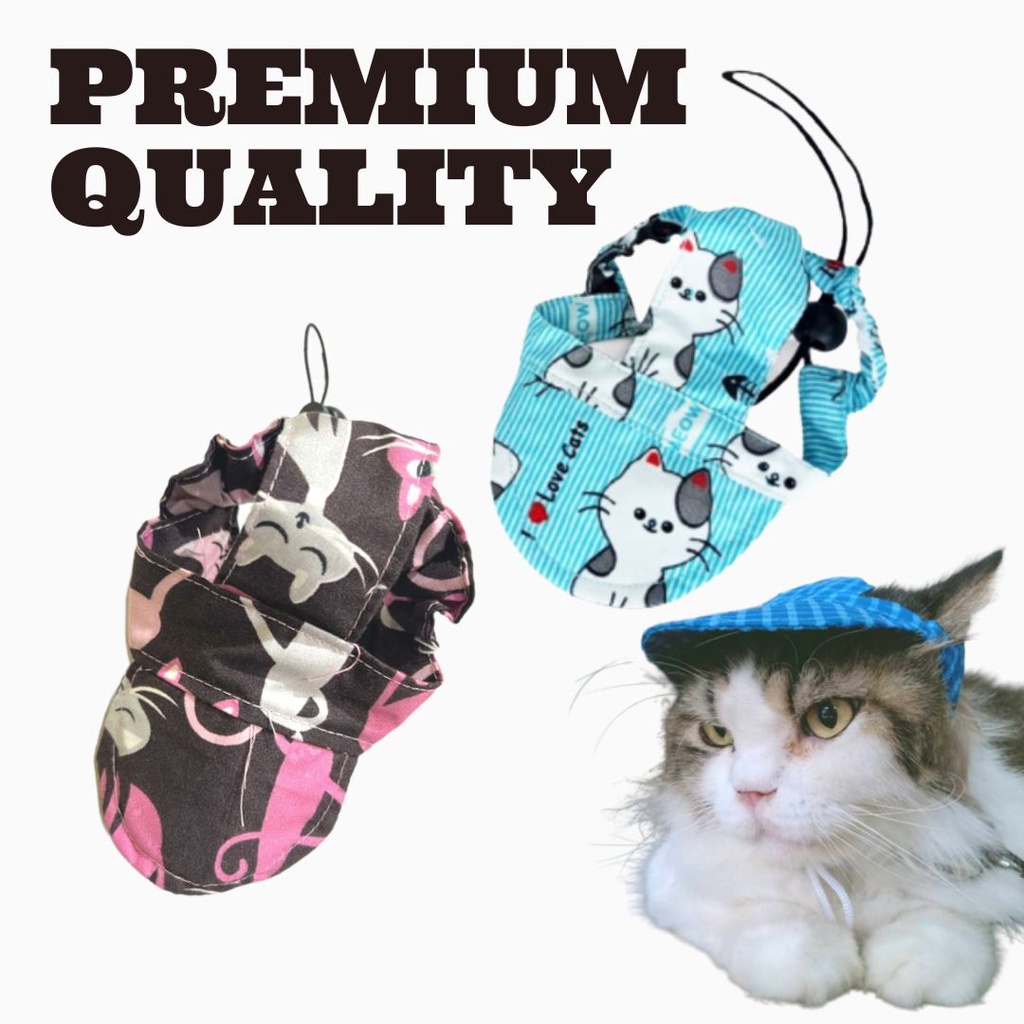 Topi Kucing Polos Lucu Warna Pastel Hat Adult Dan Kitten Ada Lobang Telinga FEFARM